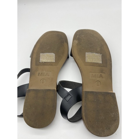 Mia Womens Size 6‎ Sandals Peyton Round Toe Black Buckle Ankle Strap - Picture 5 of 6